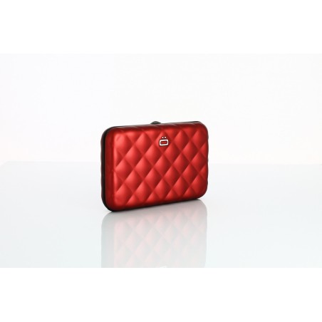 Porte cartes ÖGON DESIGNS Quilted Button Red - Maroquinerie Quey Charlieu