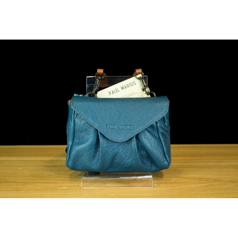 Sac Cuir Paul Marius Suzon S  Bleu Piscine - Maroquinerie Quey Charlieu