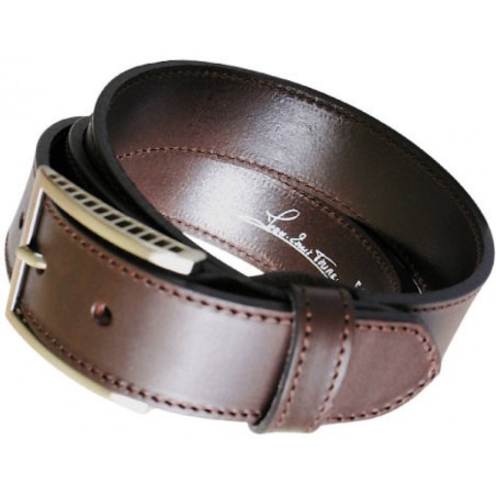 Ceinture cuir Les Ateliers Fourès 50509 Marron - Maroquinerie Quey Charlieu