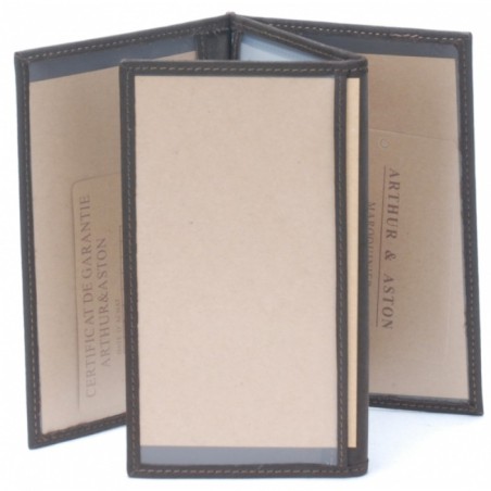 Porte papiers cuir  Arthur & Aston  94 984 Chataigne - Maroquinerie Quey Charlieu