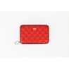Le porte cartes ÖGON DESIGN Quilted Zipper rouge en aluminium.