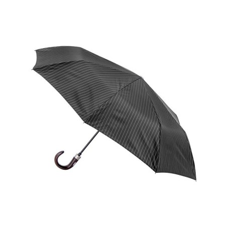 Parapluie Pliant Homme Maison Piganiol 262 Noir rayure Grise-Maroquinerie Quey Charlieu