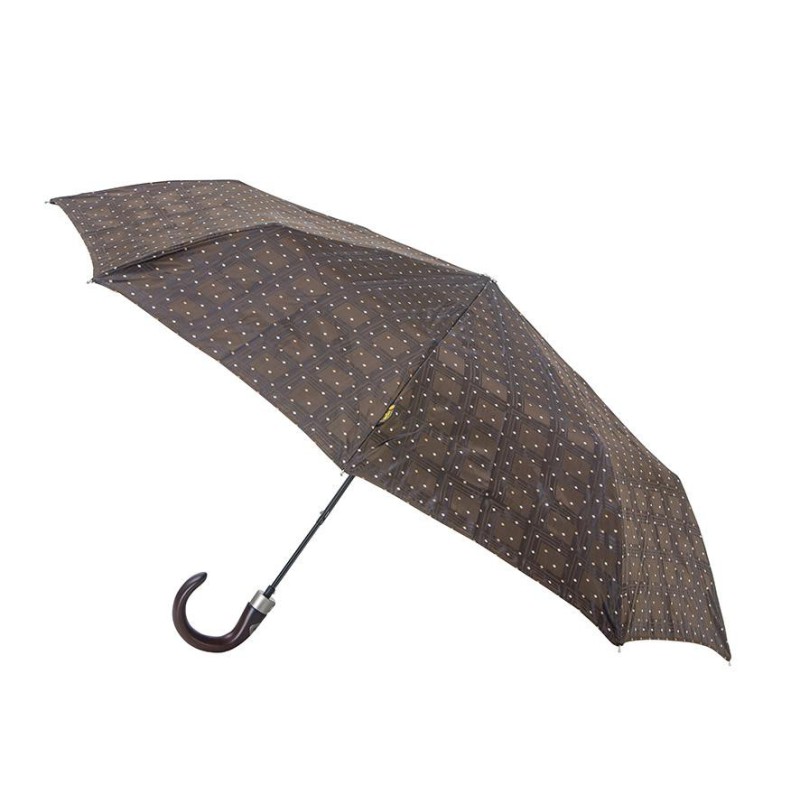 Parapluie pliant automatique noir grande taille poignée courbe