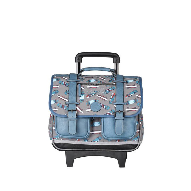 Cartable à roulettes Caméléon VIB CR 38 Blue Skate pour l'école primaire