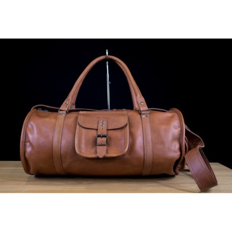 Sac de voyage cuir Paul Marius LeVoyageur L Naturel - Maroquinerie Quey Charlieu