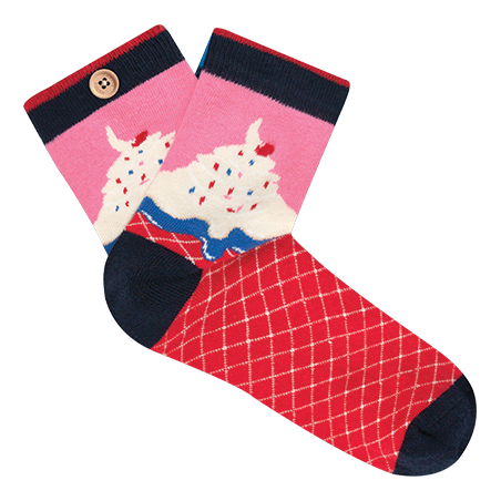 Chaussettes inséparables Cabaïa Lila & Marine - Maroquinerie Quey Charlieu