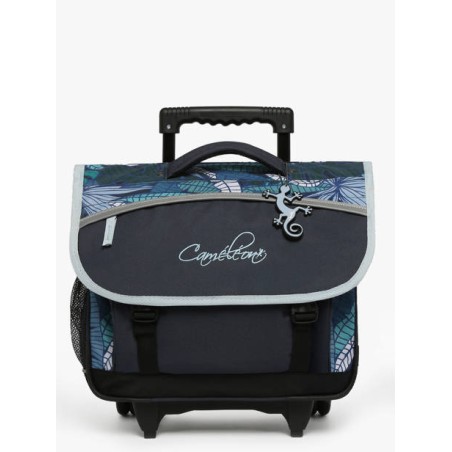 Cartable à roulettes Caméléon BAS CR38 Navy Tropical - Maroquinerie Quey Charlieu