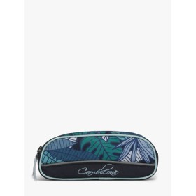 Trousse 2 compartiments Caméléon BAS Trou Navy Tropical - Maroquinerie Quey Charlieu