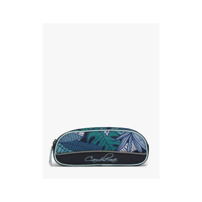 Trousse 2 compartiments Caméléon BAS Trou Navy Tropical - Maroquinerie Quey Charlieu Trousse 2 compartiments Caméléon BAS Trou Navy Tropical - Maroquinerie Quey Charlieu