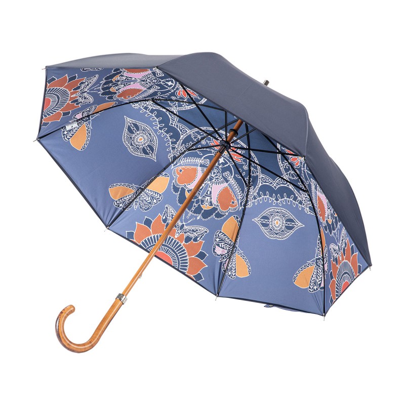 Parapluie Canne Femme Maison Piganiol 58.506 doublé Mandala - Maroquinerie Quey Charlieu