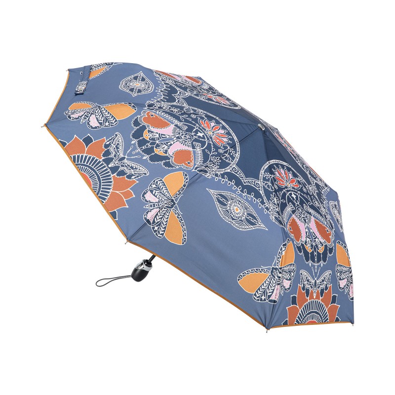 Parapluie pliant femme Maison Piganiol 55.50 Mandala Papillons - Maroquinerie Quey Charlieu