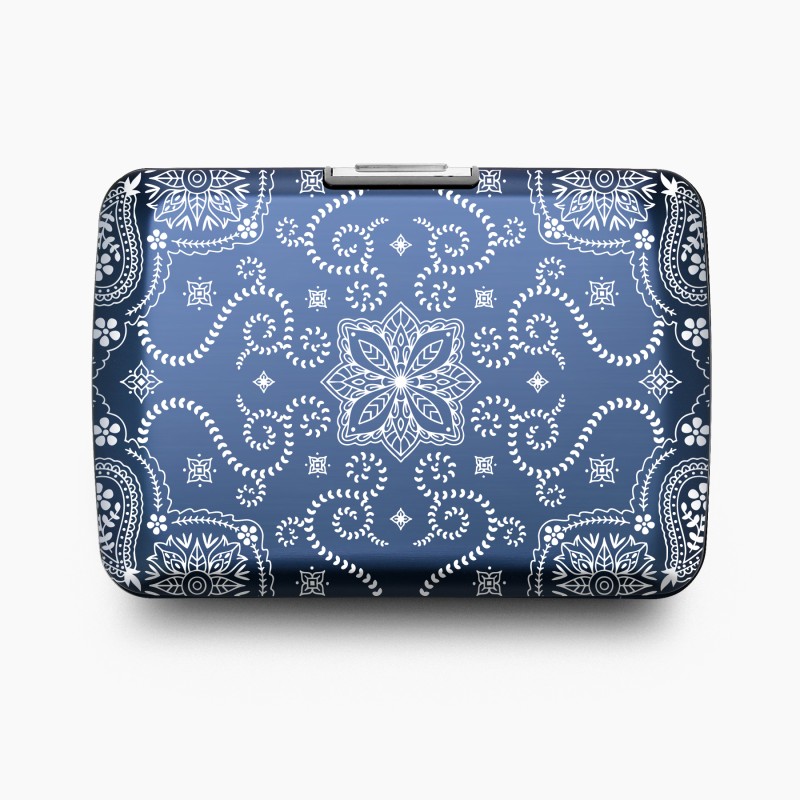 Porte cartes Ögon Oslo V2 Bandana Blue - Maroquinerie Quey Charlieu
